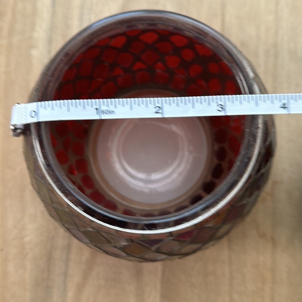 2 green and maroon mosaic candle holders! - Picture 8 of 12